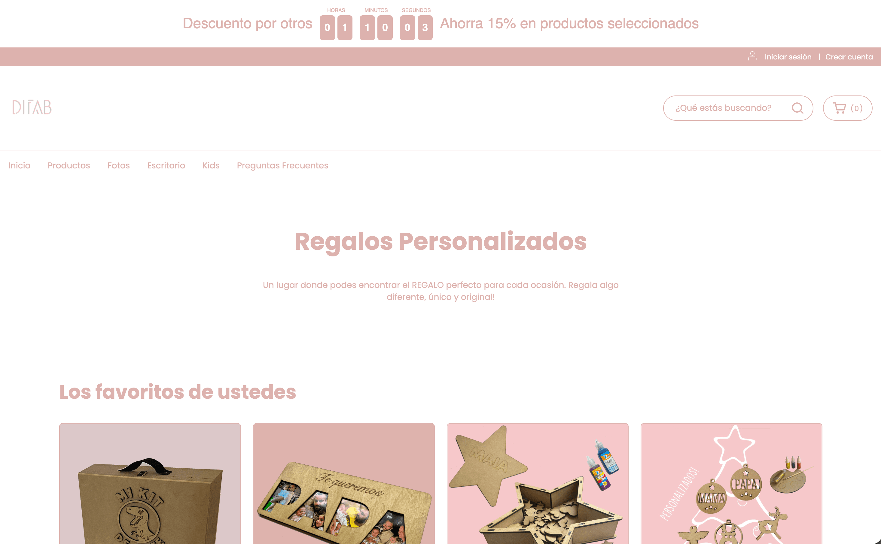 Timebar de cuenta regresiva en tienda Tiendanube — desktop