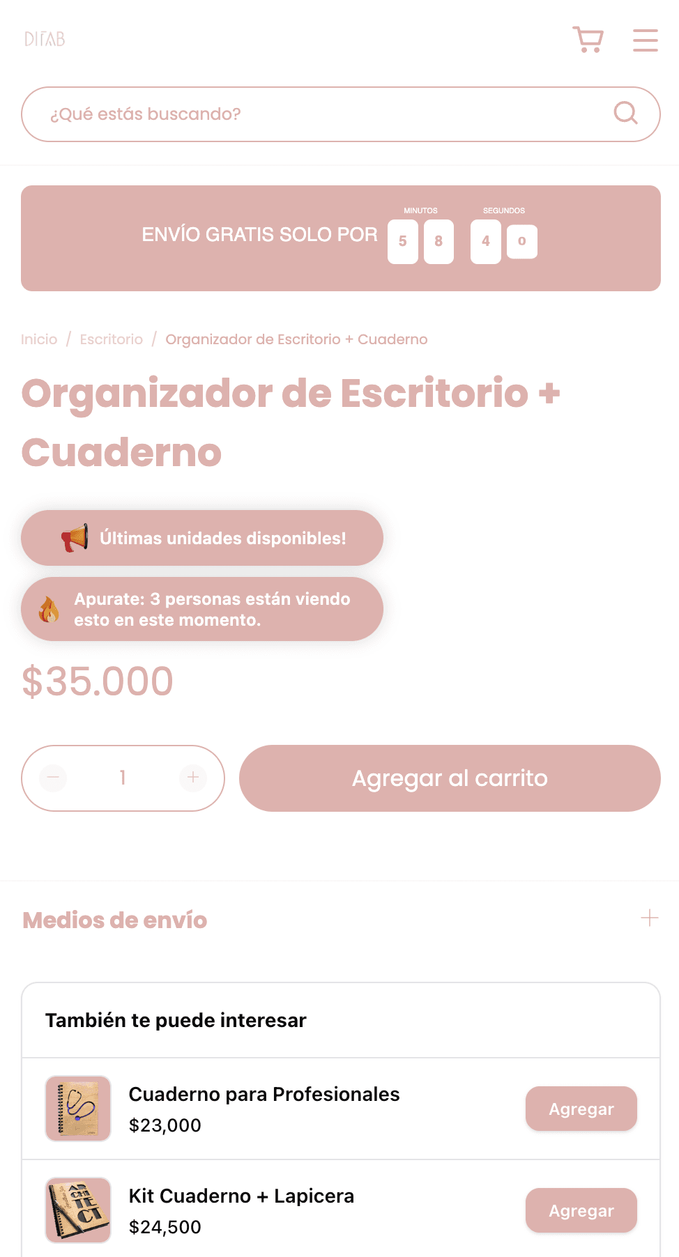 Timebar en Tiendanube — mobile